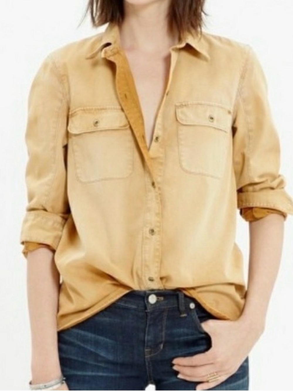 Madewell Lightweight Mustard Button-Down Shirt
